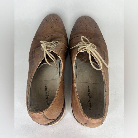David Mayer Naman Oxfords Lace Up Dress Shoes Men Size 42 US 9 Brown Leather - Picture 7 of 16